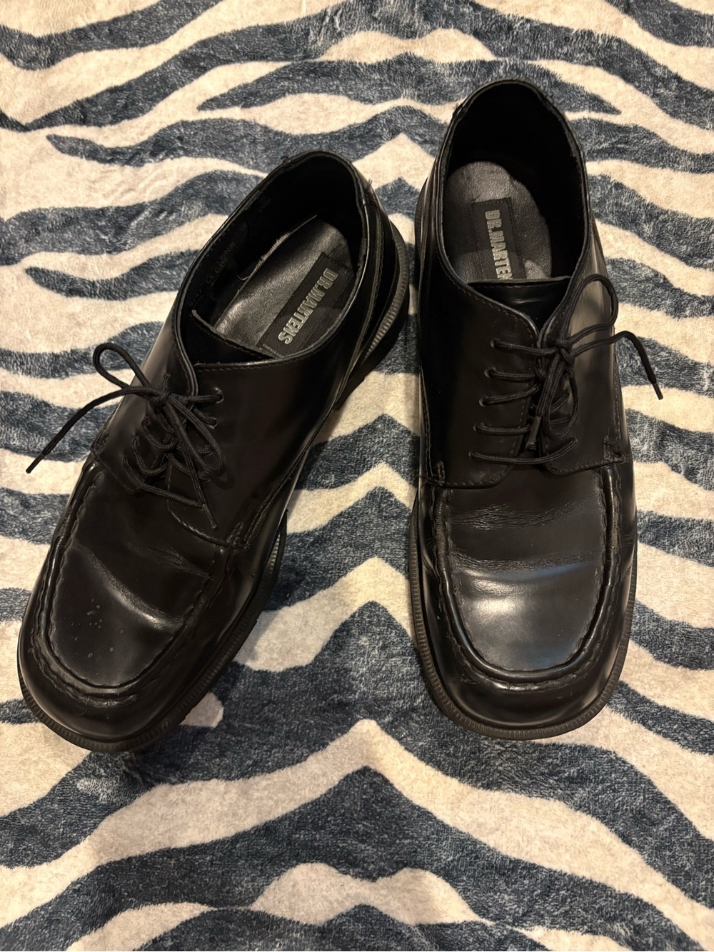 Dr. Martens Black Leather Lace-Up Moc Toe Oxfords